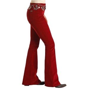 Rock & Roll Cowgirl Western Bargain Bells High Rise Pull-On Corduroy Jeans Sz 29